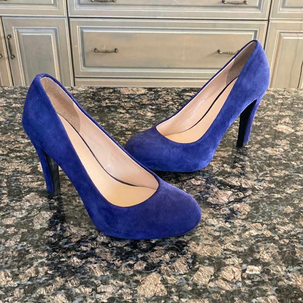 FRANCO SARTO NAVY SUEDE ROUND TOE PUMPS SIZE 6 NEW